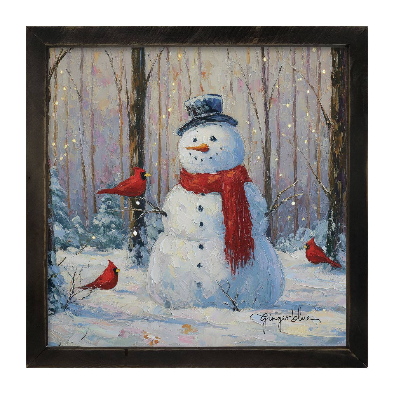 Snowman with Cardinals