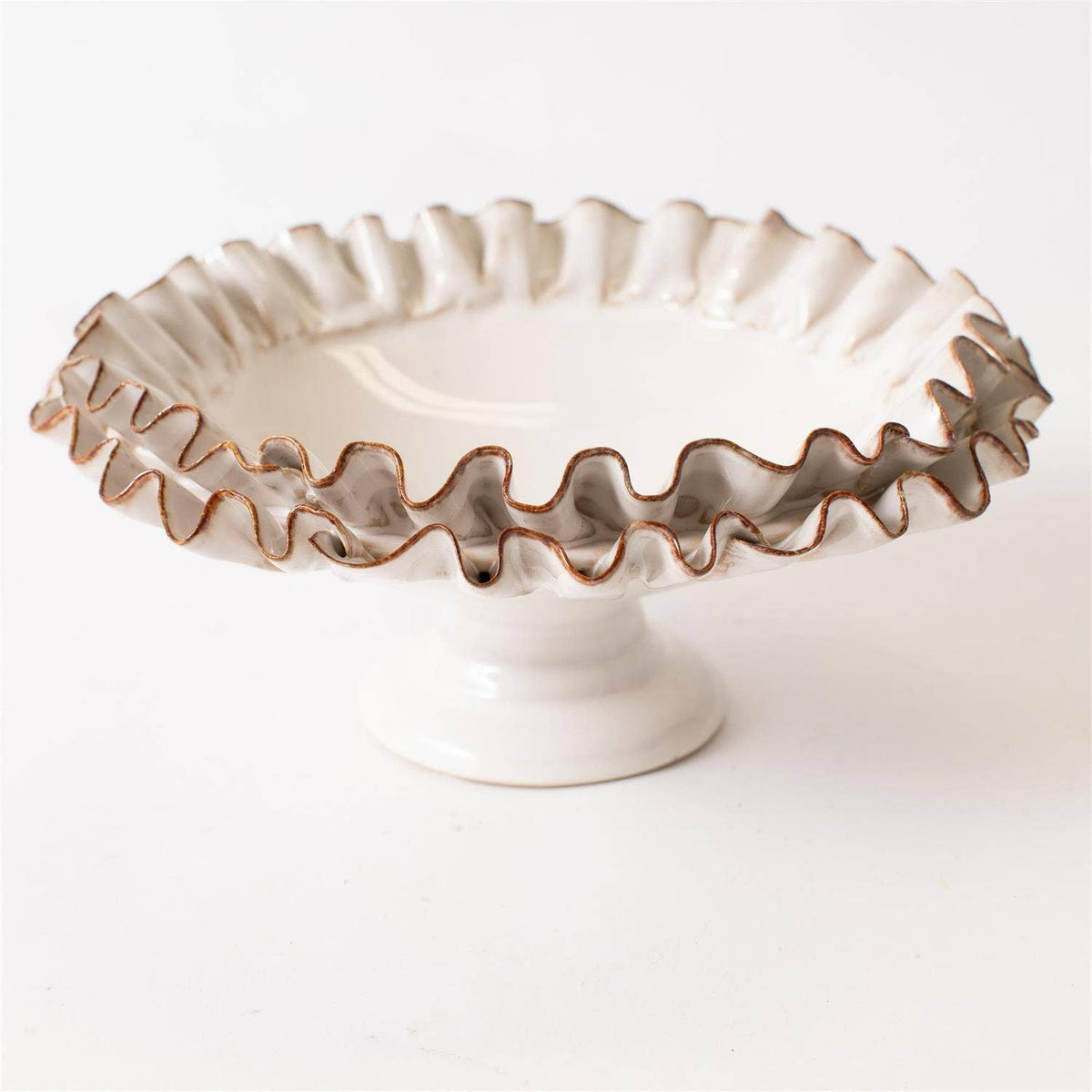 Compote With Hand Applied Ruffles