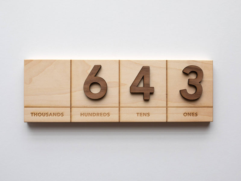 Gladfolk Wooden Place Value Board • Math Material with Number Set