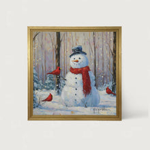 Snowman with Cardinals