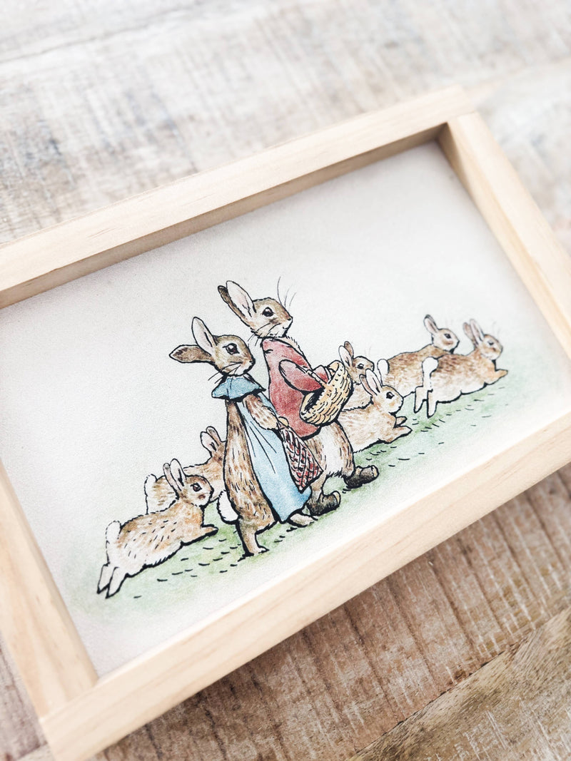 Bunnies Vintage Inspired Wood Sign | Spring 2025