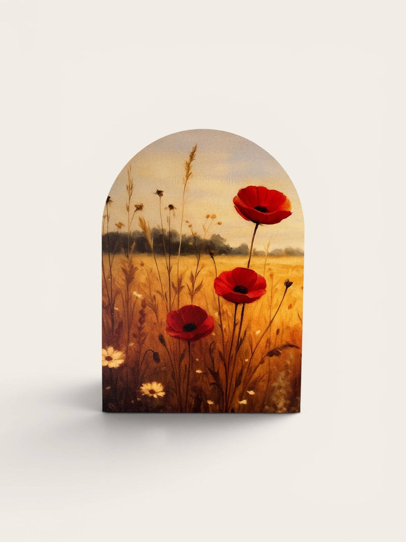Fall Red Flowers, Arch | Fall Home Decor: Without Frame / Medium