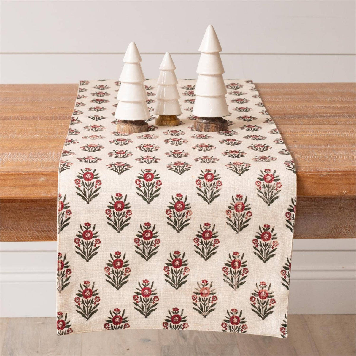 Table Runner - Red Block Print Silhouette