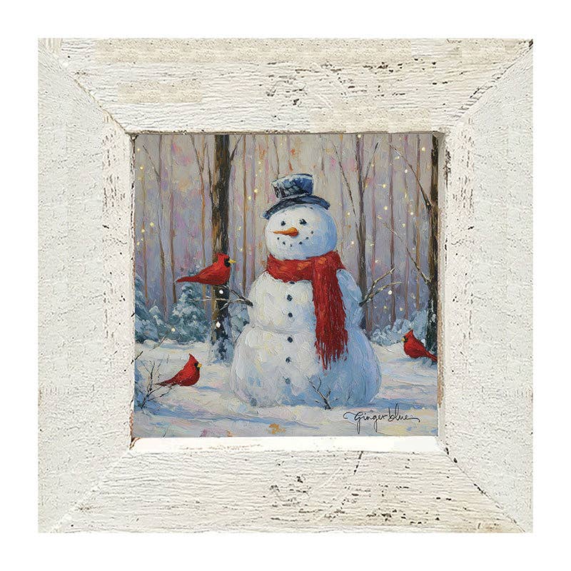 Snowman with Cardinals