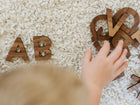 Gladfolk Wooden Alphabet Set • Montessori Movable Alphabet Set Walnut
