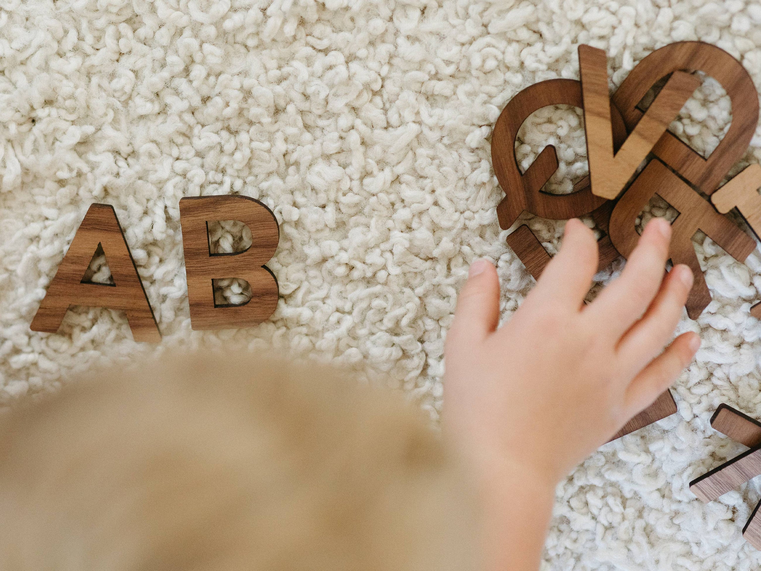 Gladfolk Wooden Alphabet Set • Montessori Movable Alphabet Set Walnut