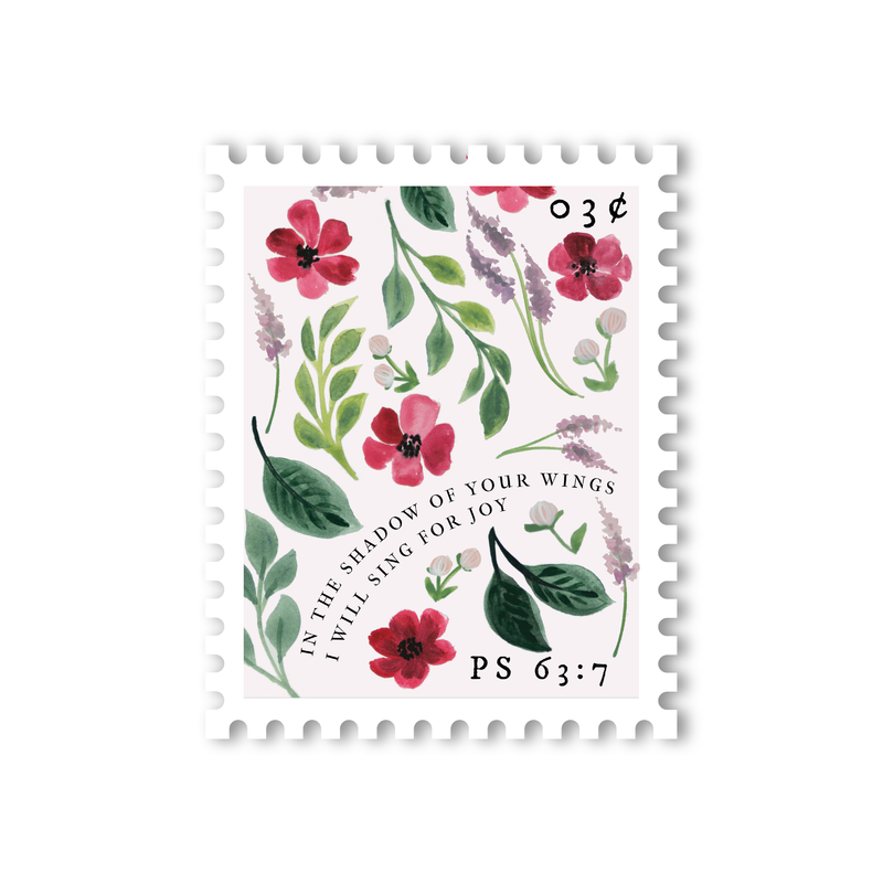 Sticker: Psalm 63:7 Stamp