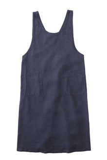 Linen Over Dress Apron Macadam