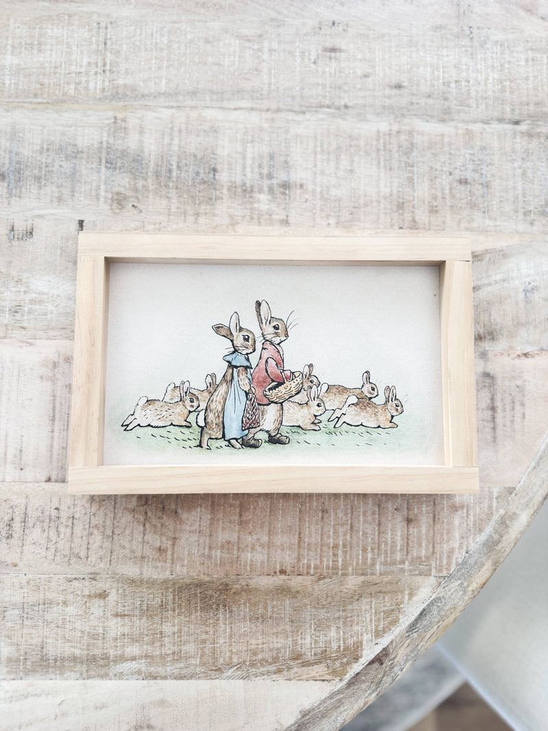 Bunnies Vintage Inspired Wood Sign | Spring 2025