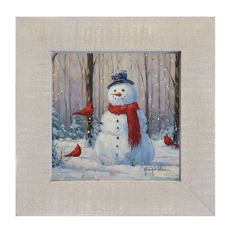 Snowman with Cardinals