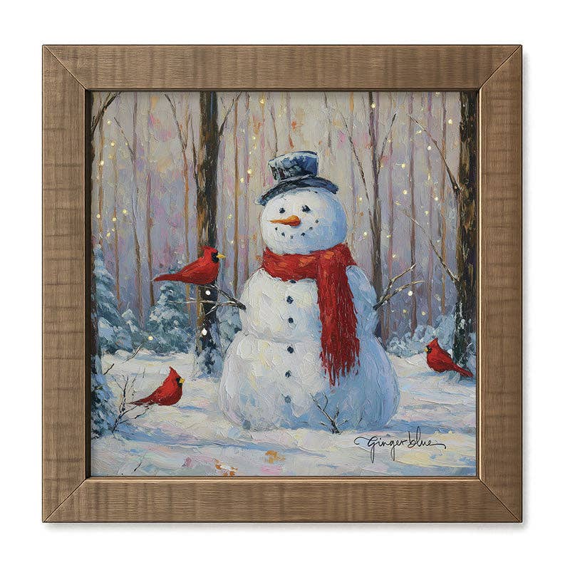 Snowman with Cardinals