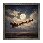 Santa Flying under Full Moon