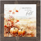 Grateful For All Things Fall Framed Autumn Art Pumpkin Sign