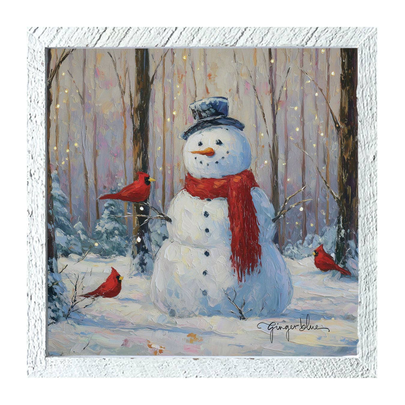 Snowman with Cardinals