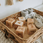 Gladfolk Modern Handmade Wooden Alphabet and Numeral Blocks
