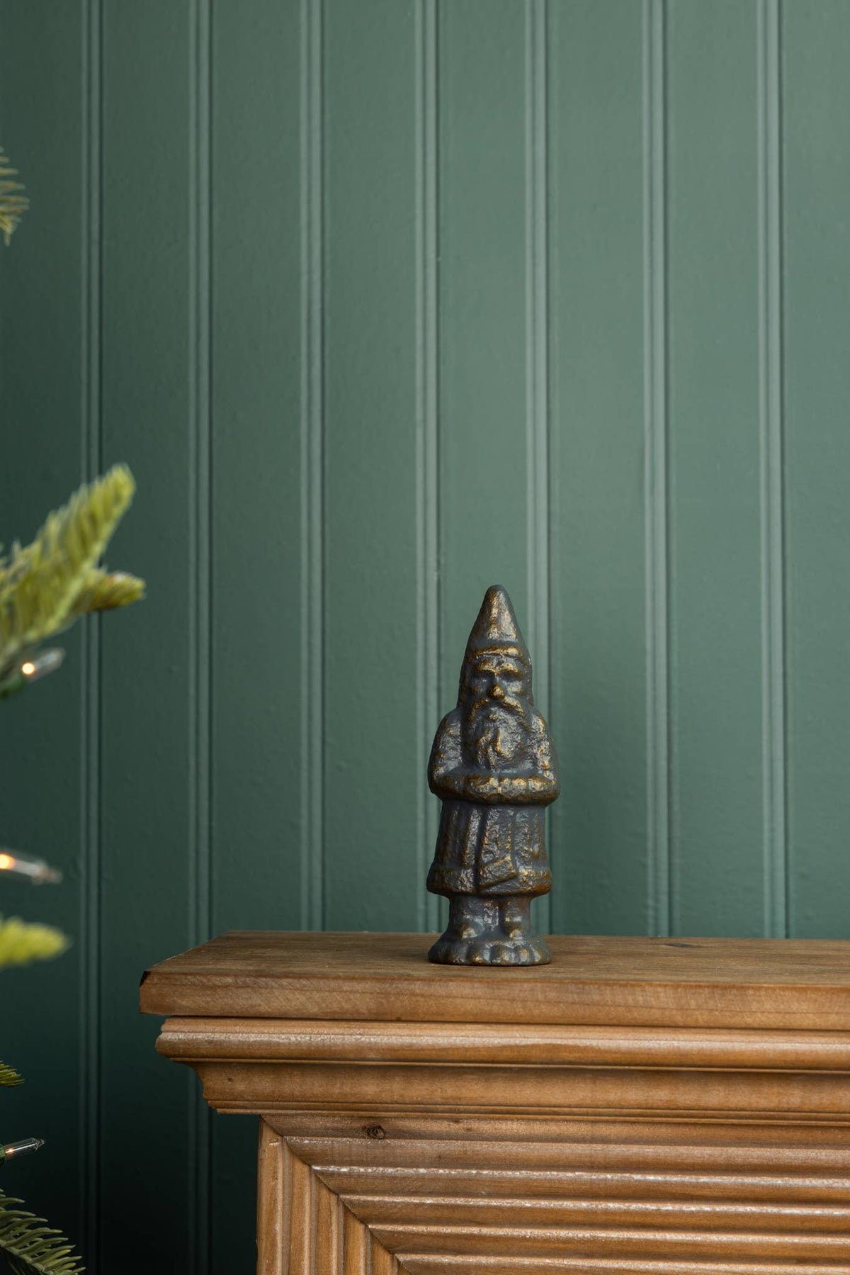 Old World Santa Figurine, Pewter Finish | Vintage