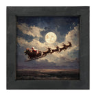 Santa Flying under Full Moon