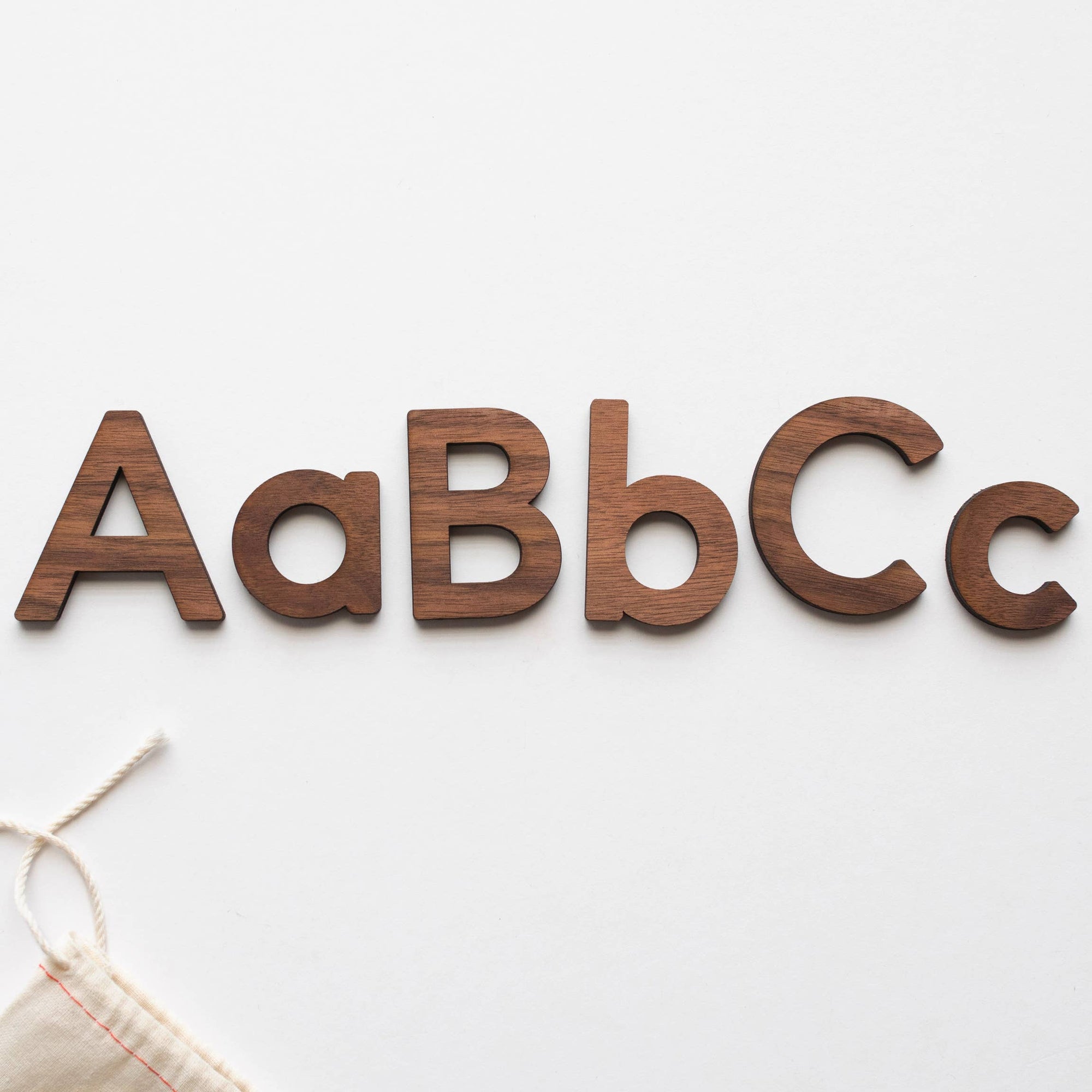 Gladfolk Wooden Alphabet Set • Montessori Movable Alphabet Set Walnut