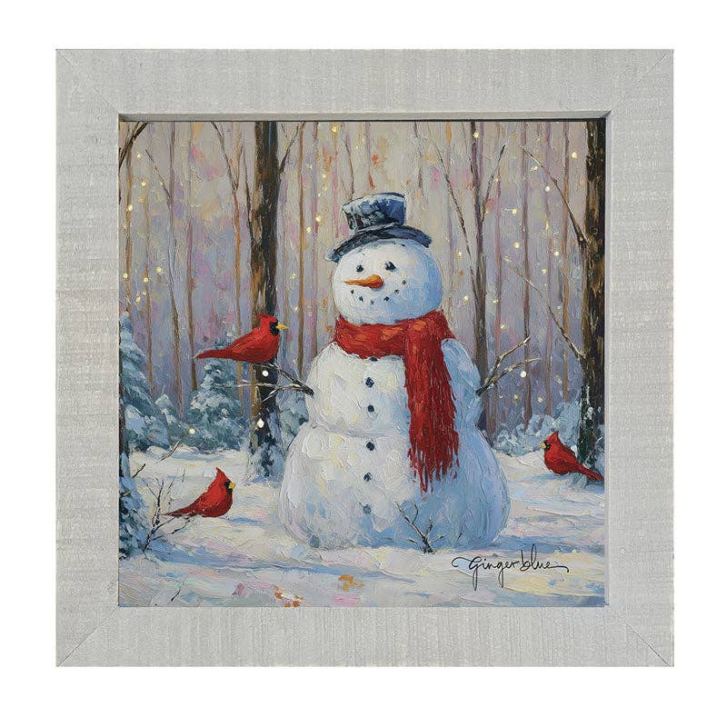 Snowman with Cardinals