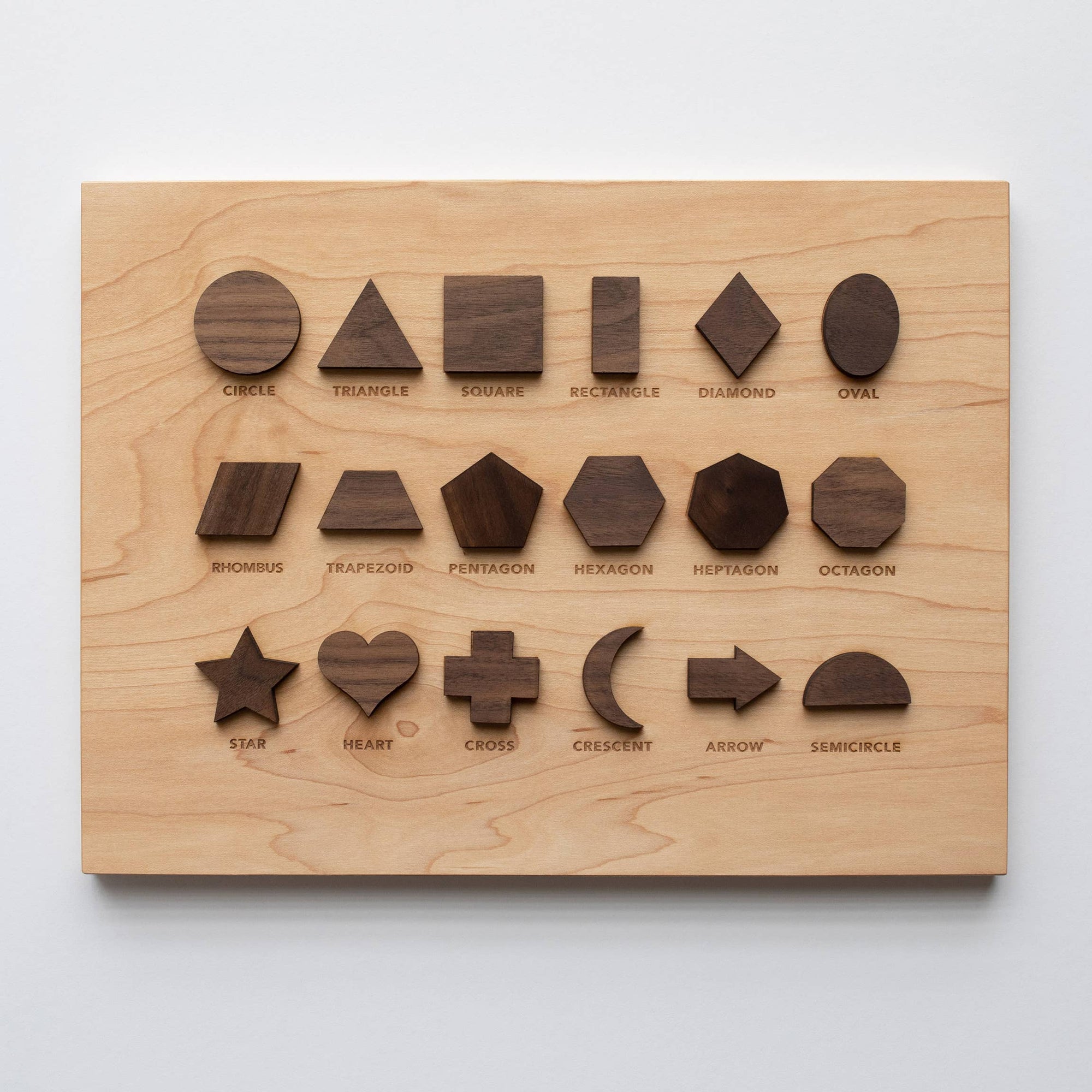 Gladfolk Wooden Shapes Board with Matching Shape Pieces