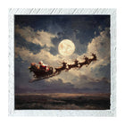 Santa Flying under Full Moon