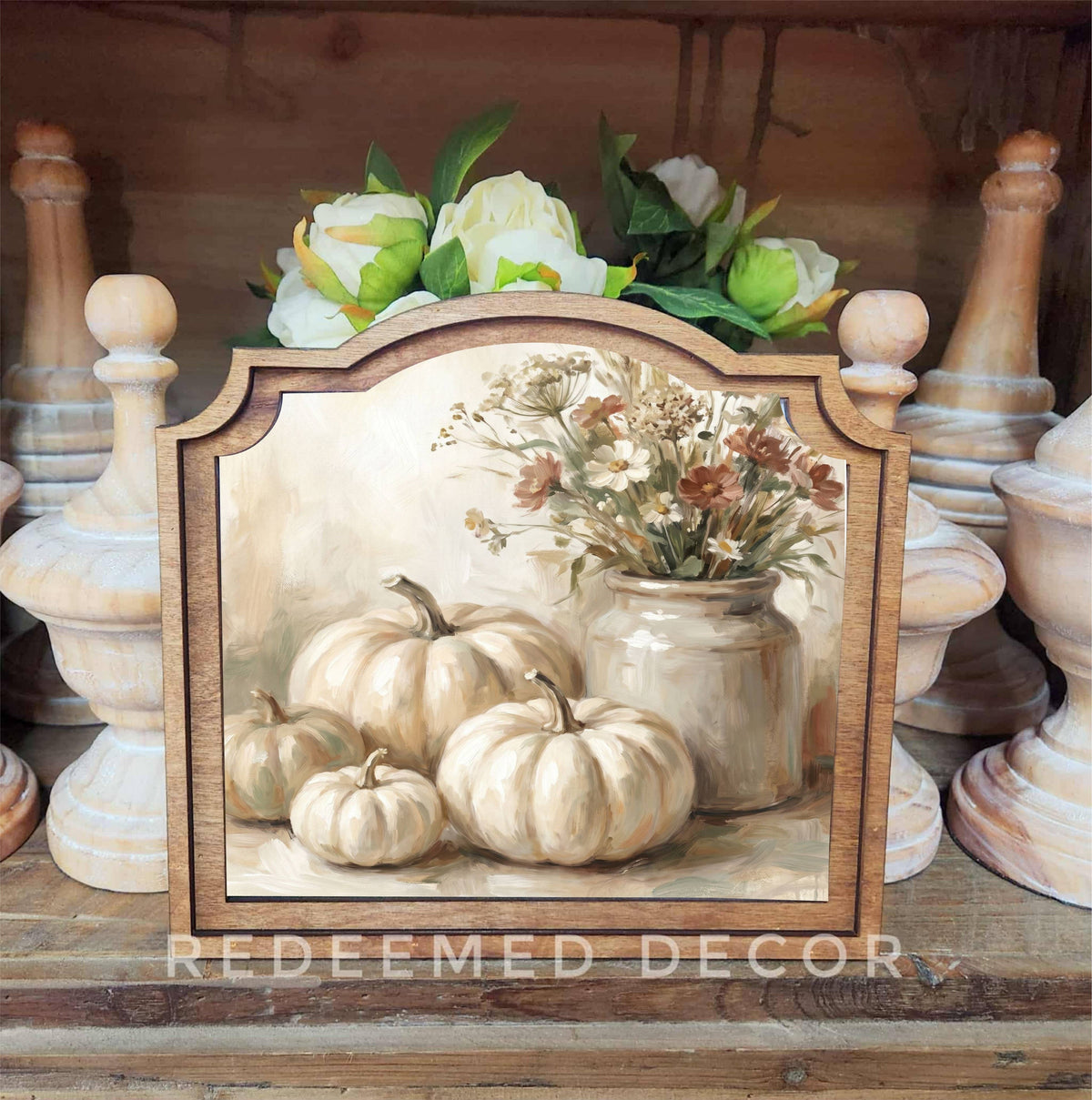 Provincial Cream Pumpkins Framed Art