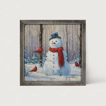 Snowman with Cardinals