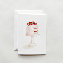 Pink cake mini notecard