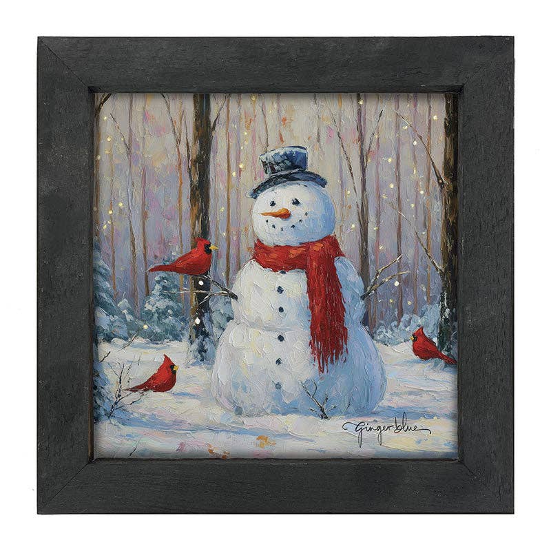 Snowman with Cardinals