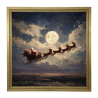 Santa Flying under Full Moon