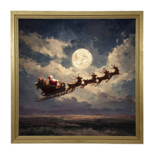 Santa Flying under Full Moon