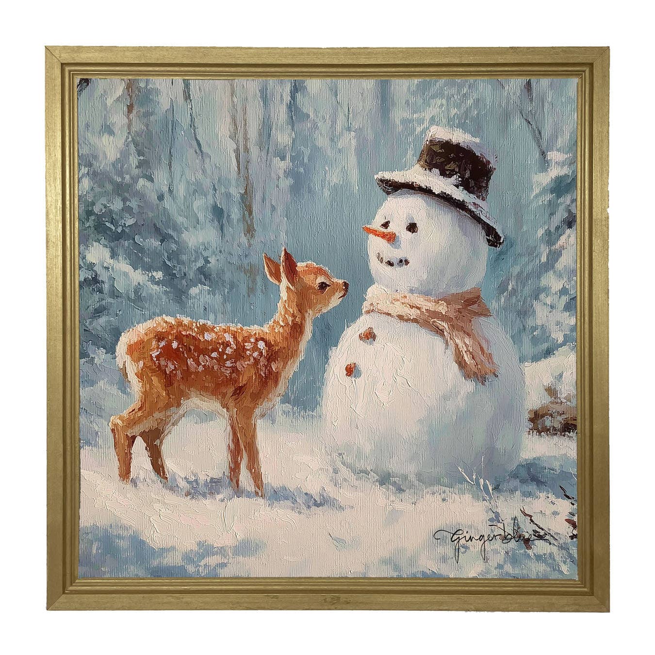 Deer with Snowman Friend