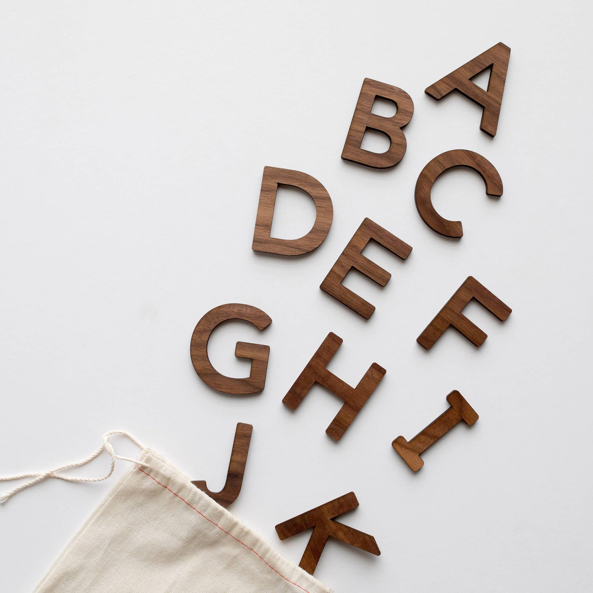 Gladfolk Wooden Alphabet Set • Montessori Movable Alphabet Set Walnut