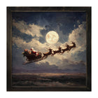 Santa Flying under Full Moon