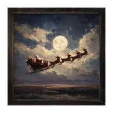 Santa Flying under Full Moon