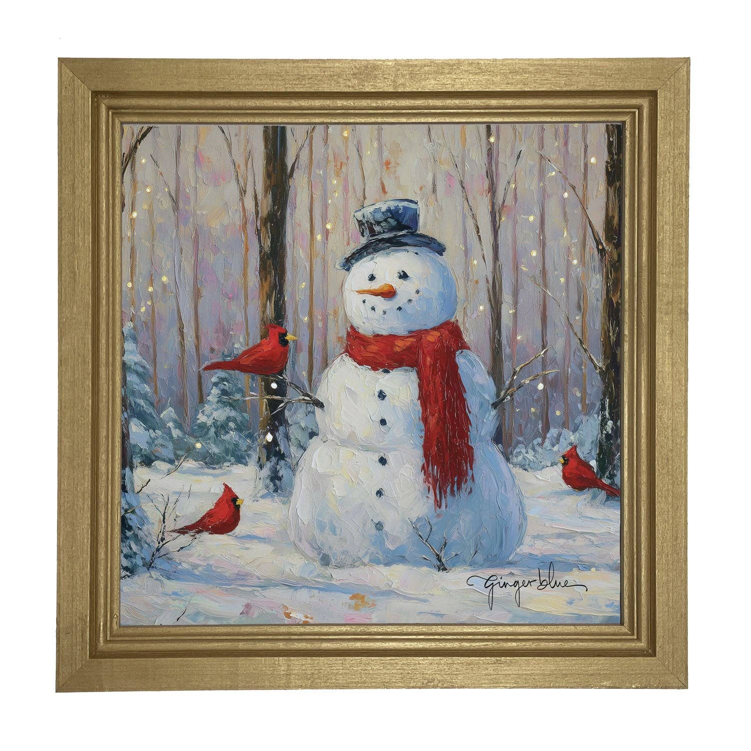 Snowman with Cardinals