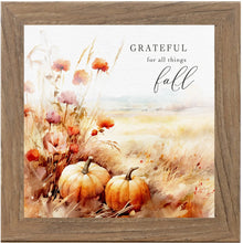 Grateful For All Things Fall Framed Autumn Art Pumpkin Sign