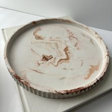 Joma - Concrete Fluted Tray | Round Tray Centerpiece