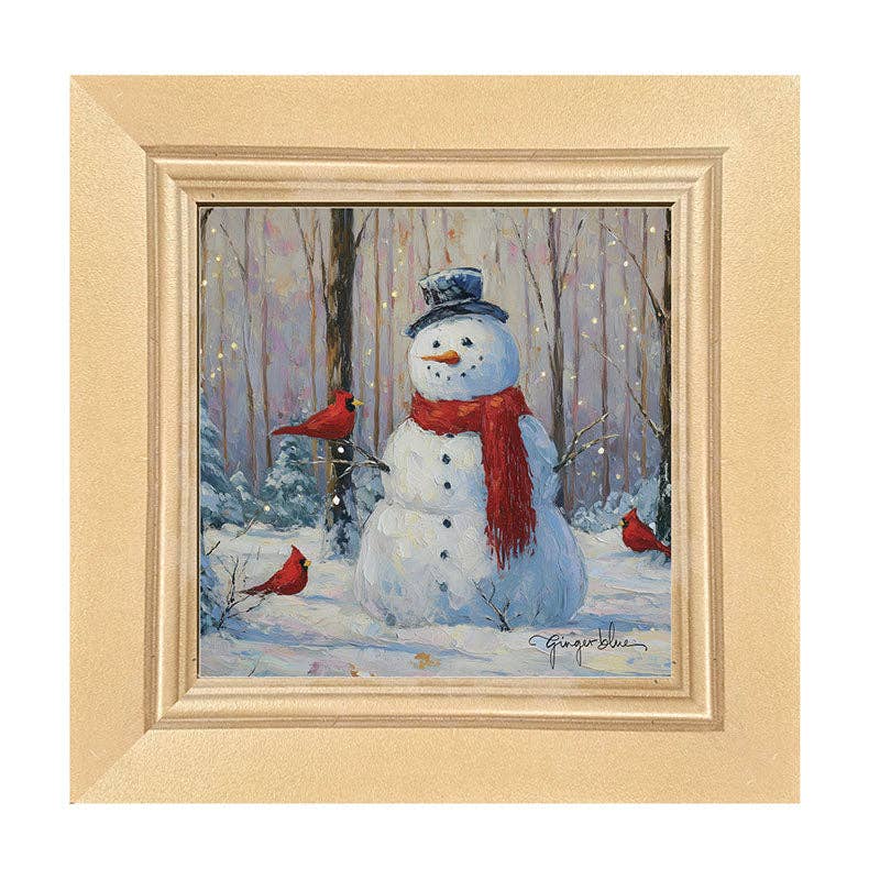 Snowman with Cardinals
