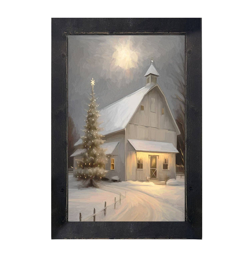 Christmas Night Farm-Vertical Frame