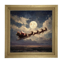 Santa Flying under Full Moon