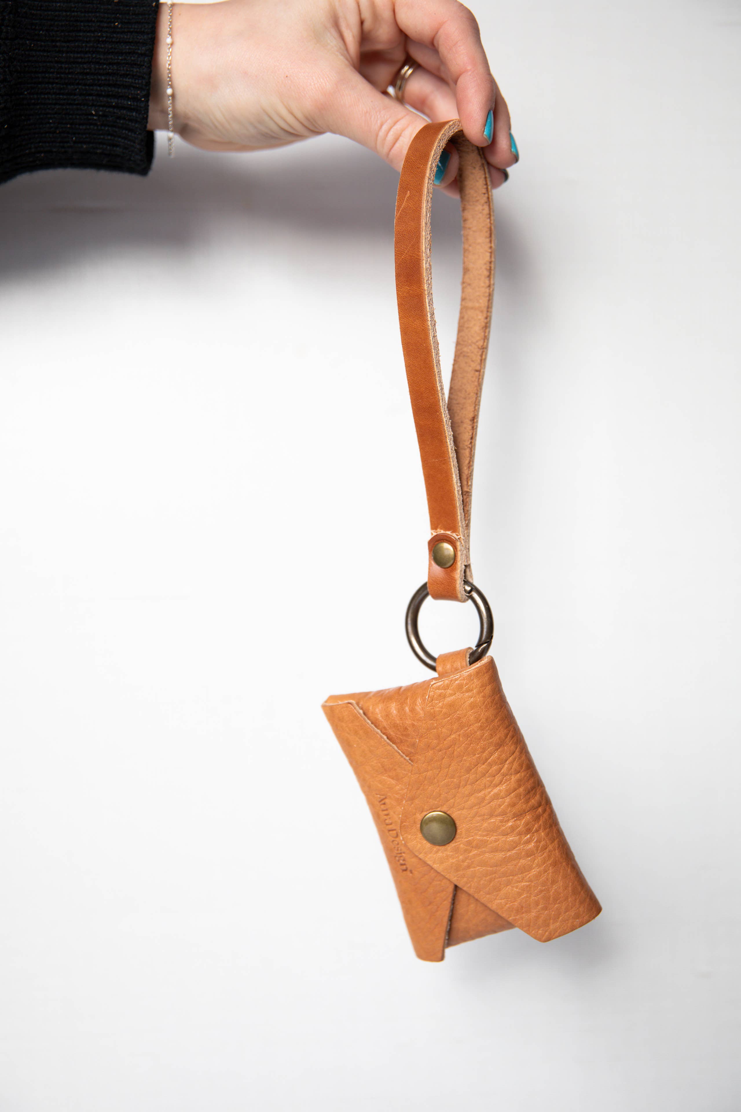 Leather Mini Wristlet Card Wallet