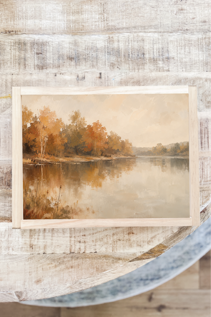 Autumn Lakeside Fall Wood Sign