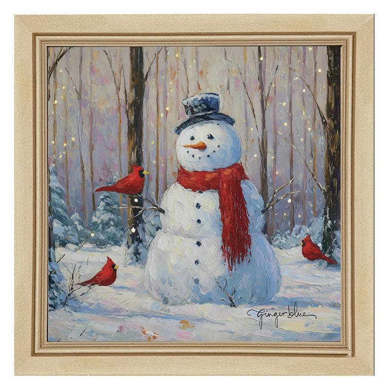 Snowman with Cardinals