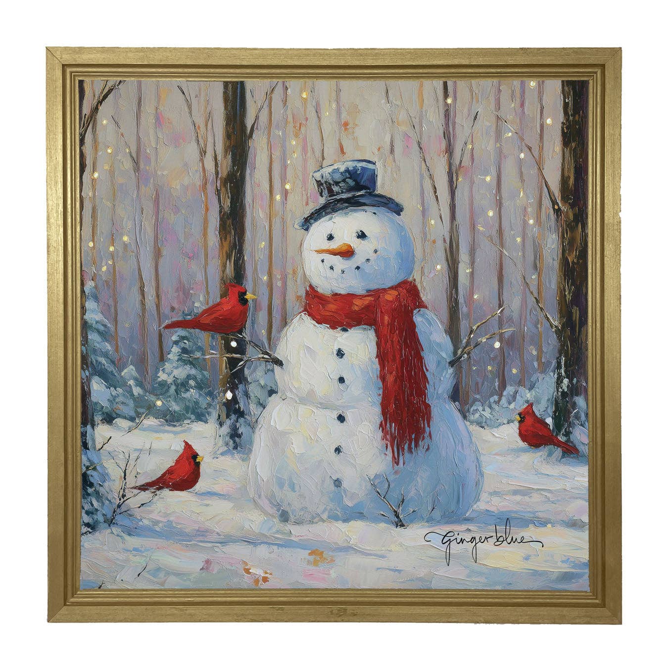 Snowman with Cardinals