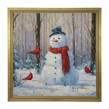 Snowman with Cardinals