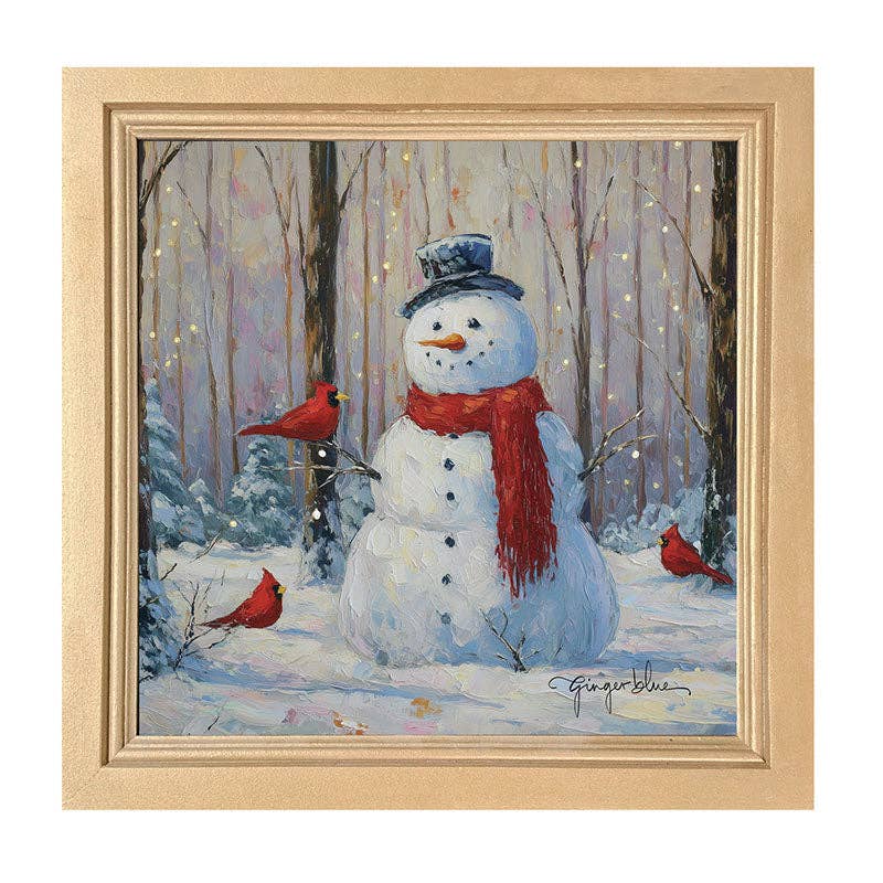 Snowman with Cardinals