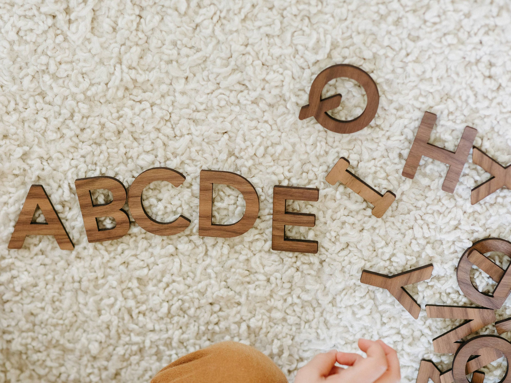 Gladfolk Wooden Alphabet Set • Montessori Movable Alphabet Set Walnut