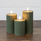 Candle, Green Grooved