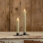 Moving Flame Green Taper Candle 6.75"